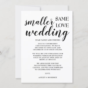 Minimal Modern Smaller Wedding Announcement Card 