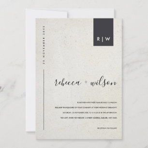 MINIMAL MODERN SPECKLED STONE TYPOGRAPHY WEDDING INVITATION