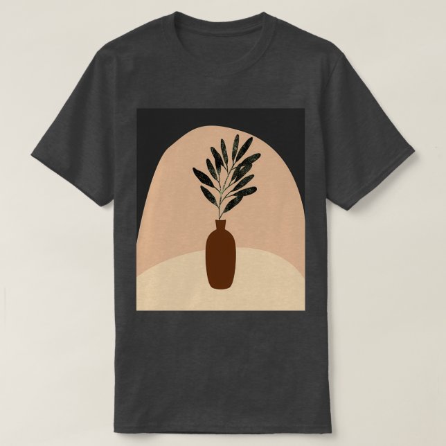 Minimal Modern Terraccota Pottery Abstract Shape D T-Shirt (Design Front)
