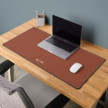Minimal Modern Terracotta Monogram Initials Office Desk Mat<br><div class="desc">Create your own custom desk mat for your office featuring minimalist design and modern personalised monogram initials.</div>