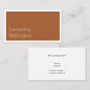 Minimal Modern Terracotta Typography  Business Card