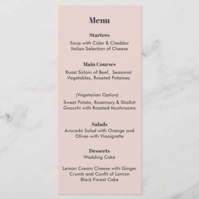 Minimal Modern Theme Menu (Front)