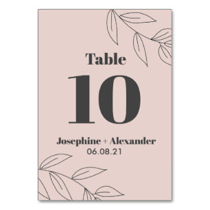 Minimal Modern Theme Table Number