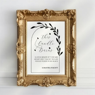 Minimal Modern This Candle Burns Wedding Sign