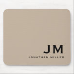 Minimal Modern Trendy Monogram Mouse Pad<br><div class="desc">A minimalist monogram design with large typography initials in a classic block typography with your name below. This professional mousepad is perfect for home,  office or personalised gift.</div>