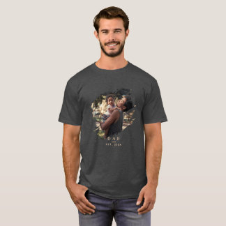 Minimal Modern Trendy Photopop Green Father's Day T-Shirt