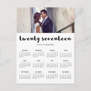 Minimal Modern Typography 2017 Photo Calendar Postcard