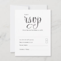 Minimal modern typography Black and white wedding 