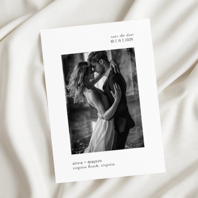Minimal Modern Typography Photo Wedding  Save The Date (Creator Uploaded)