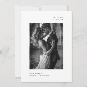Minimal Modern Typography Photo Wedding  Save The Date