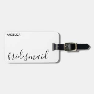 Minimal Modern Typography Wedding Bridesmaid Gift Luggage Tag