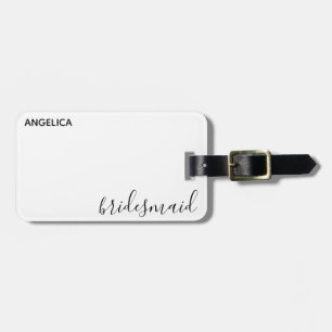 Minimal Modern Typography Wedding Bridesmaid Gift Luggage Tag