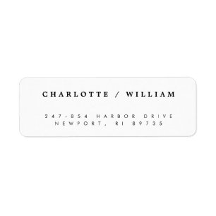 Minimal Modern Typography Wedding Return Address Label