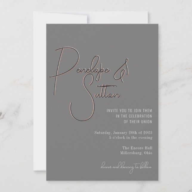 Minimal Modern Urban Chic Layer Wedding  Invitation (Front)