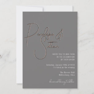 Minimal Modern Urban Chic Layer Wedding  Invitation