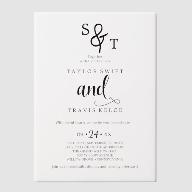 Minimal Modern Vellum Invitation (Front)