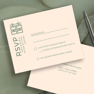 Minimal Modern Vietnamese Wedding RSVP Postcard