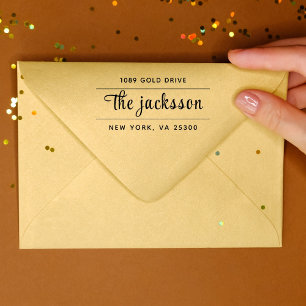 Minimal Modern Vintage Chic Family Return Address Self-inking Stamp