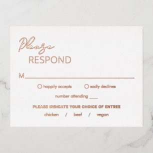 Minimal Modern Wedding Foil RSVP Card