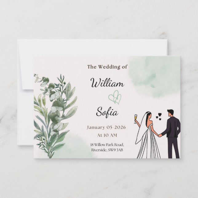 Minimal Modern Wedding Invitation (Front)
