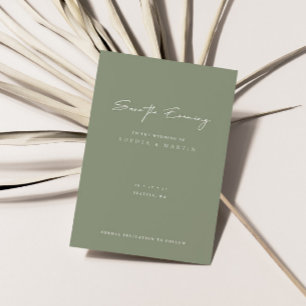 Minimal Modern Wedding Save the Evening Card