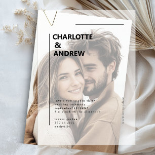 Minimal, Modern, Wedding, Vellum Invitations