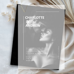 Minimal, Modern, Wedding, Vellum Invitations