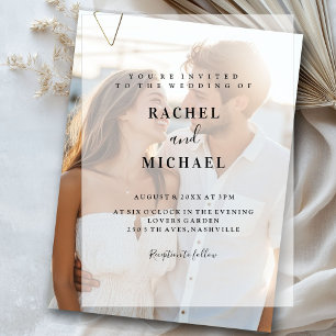 Minimal, Modern, Wedding,  Vellum Invitations