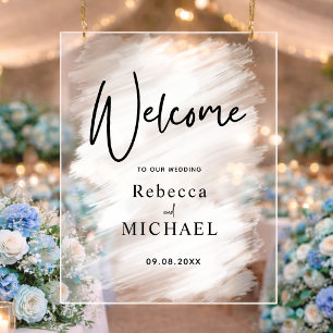 Minimal Modern wedding welcome acrylic sign