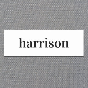 Minimal Modern White Name Tag