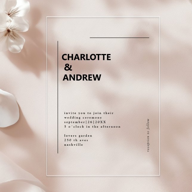 Minimal, moderne Einladung Acrylic Invitations (Minimal, moderne Einladung Acrylic Invitations)