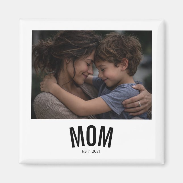 Minimal Mom Established Photo Magnet (Front)