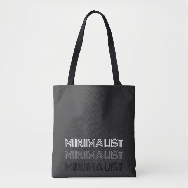 Minimal Monochrome Tote – Modern Black White Gray  Bag (Front)
