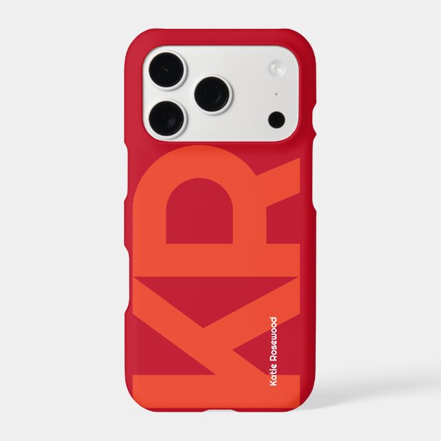 Minimal Monogram Bold Simple Retro Candy Red (Back)