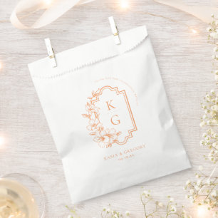 Minimal Monogram Botanical Wedding Favours Favour Bag