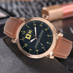 Minimal Monogram bride and groom couple  Watch<br><div class="desc">Personalized watch with the names of the bride and groom or the couple in love. This watch can be customized by changing the text with the name of the loved one or the wedding date. It can be an ideal gift for newlyweds or for silver or golden wedding anniversaries.</div>