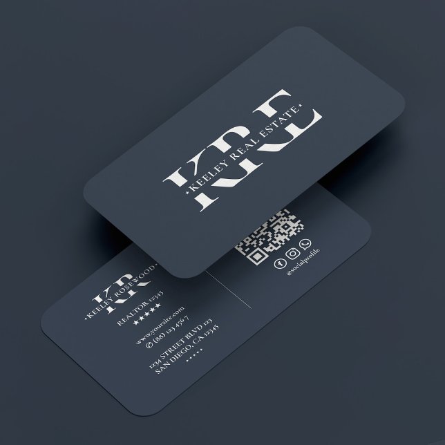 Minimal Monogram Charcoal Modern Professional Business Card (Minimal Monogram Charcoal Modern Professional Business Card
)