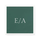 Minimal Monogram Elegant Emerald Green Wedding