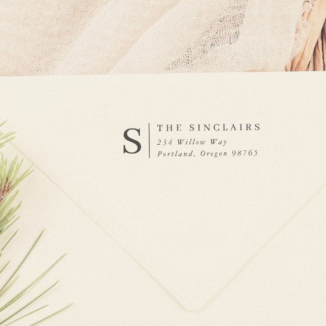 Minimal Monogram Elegant Family Return Address Self-inking Stamp (Creator Uploaded)