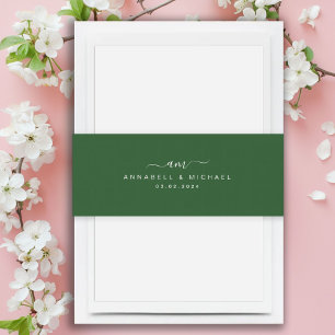 Minimal, Monogram, Handwriting Font, Wedding Invitation Belly Band