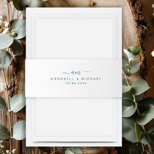 Minimal, Monogram, Handwriting Font, Wedding Invitation Belly Band