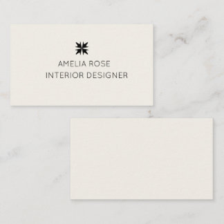 Minimal Monogram Interior Designer Business Card