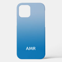 Minimal Monogram Light to Dark Blue Gradient