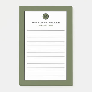 Minimal Monogram Lined Post-it Notes