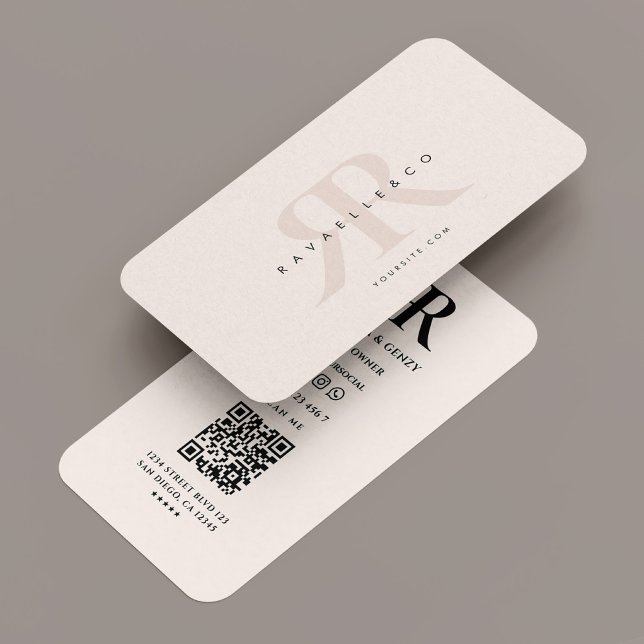 Minimal Monogram Logo R Modern Pastel Pink Business Card (Minimal Monogram Logo R Modern Pastel Pink Business Card
)