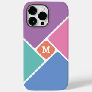 Minimal Monogram Modern Abstract Blocks Colourful Case-Mate iPhone 14 Pro Max Case