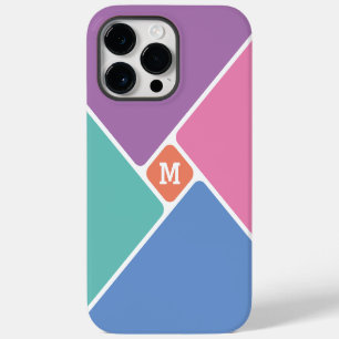 Minimal Monogram Modern Abstract Blocks Colourful iPhone 14 Pro Max Case