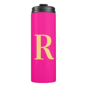 Minimal Monogram Modern Hot Pink Thermal Tumbler