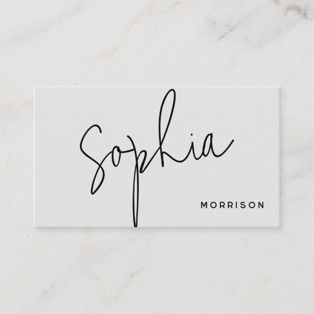 Minimal Monogram Natural Look Business Card (Front)