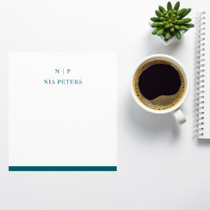 Minimal Monogram Personalised Memo Notepad